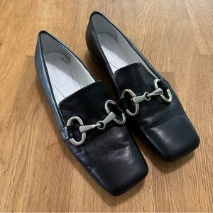 Beautiisoles by Robyn Shreiber 7 Black Leather Galicia Bit Loafer Flats